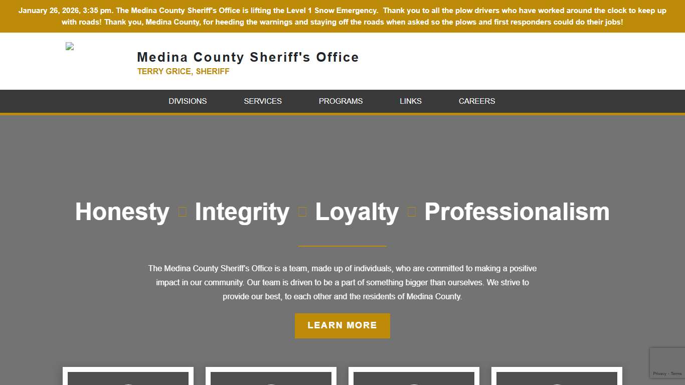 Serving Local Citizens Medina County Sheriff's Office